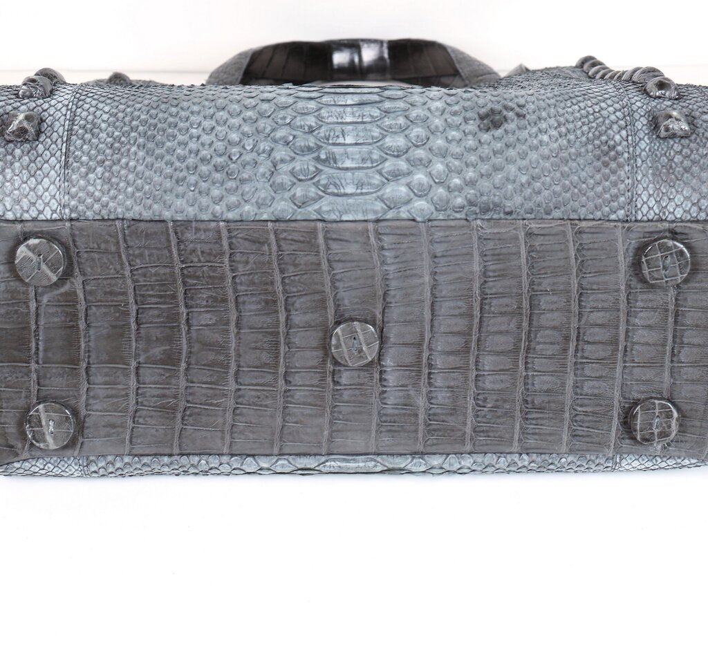 Grey Crocodile Handbag