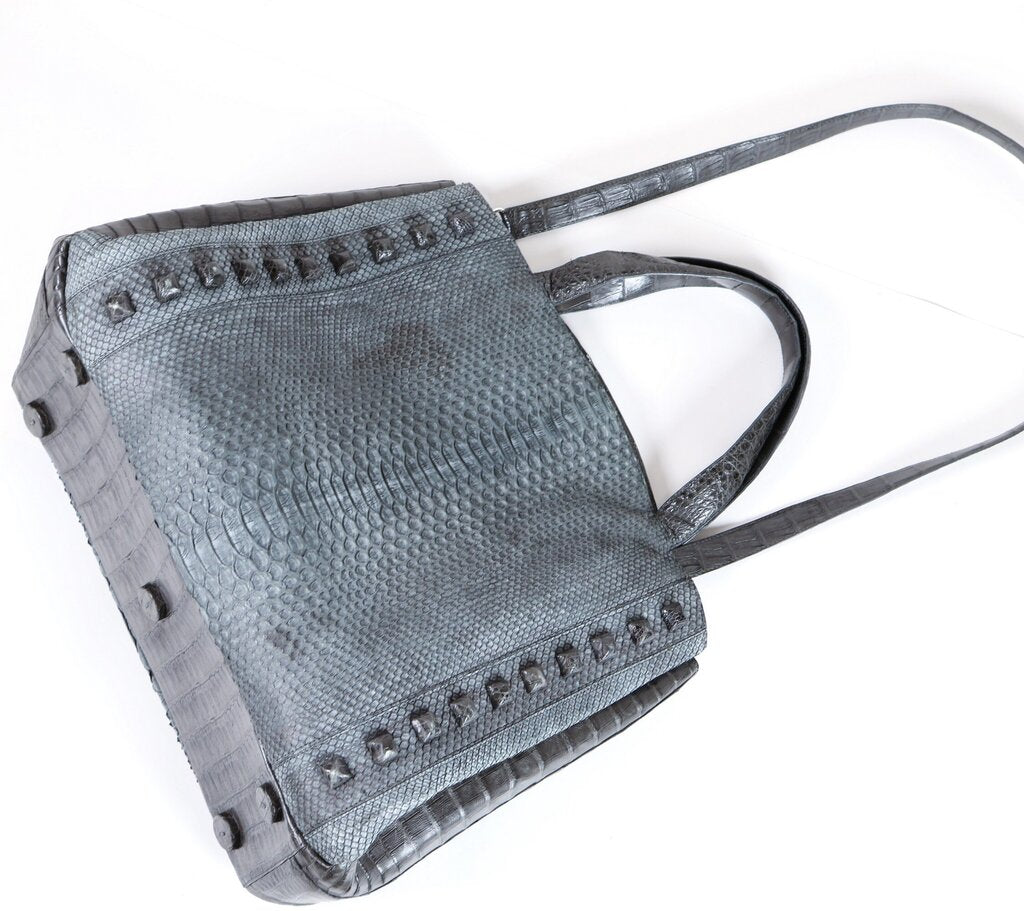 Grey Crocodile Handbag