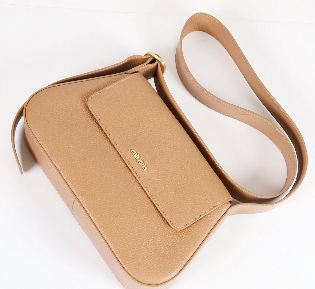 soft brown leather bag w adjustable strap