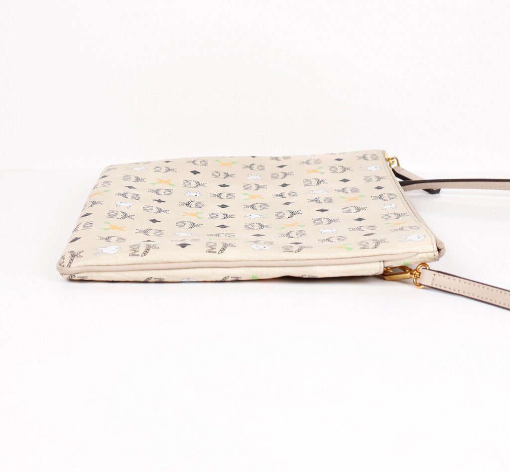 Cream Rabbit Print Crossbody Bag