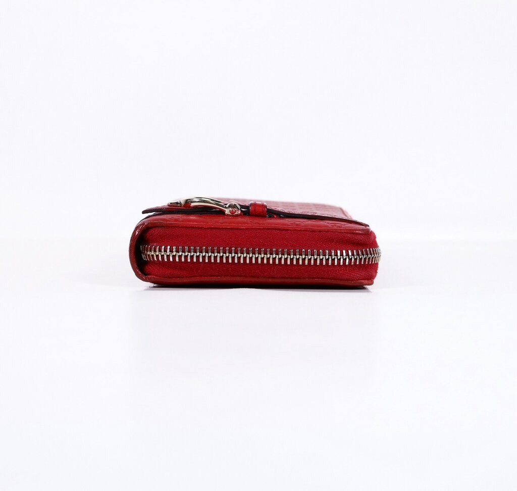 Gucci Red Microguccuma Pattern Leather Wallet