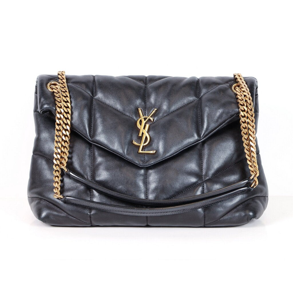 Black Quilted Medium Lulu Tote