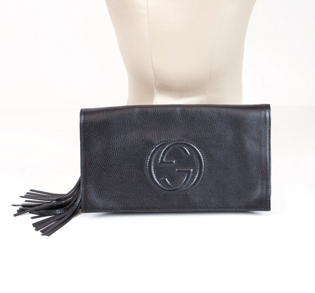 Black Soho Clutch with Tassel