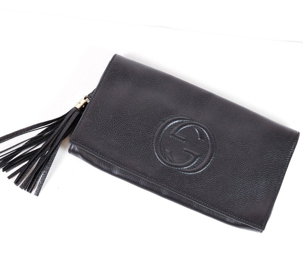 Black Soho Clutch with Tassel