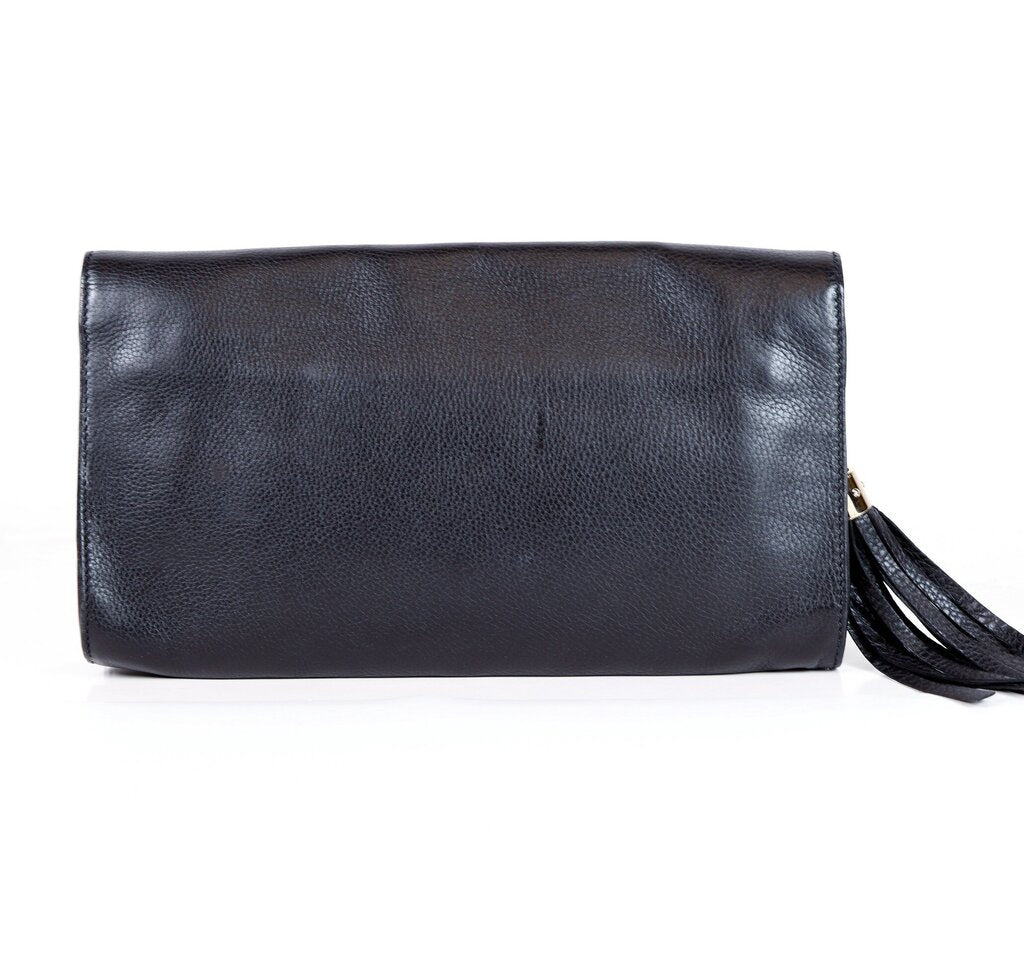 Black Soho Clutch with Tassel