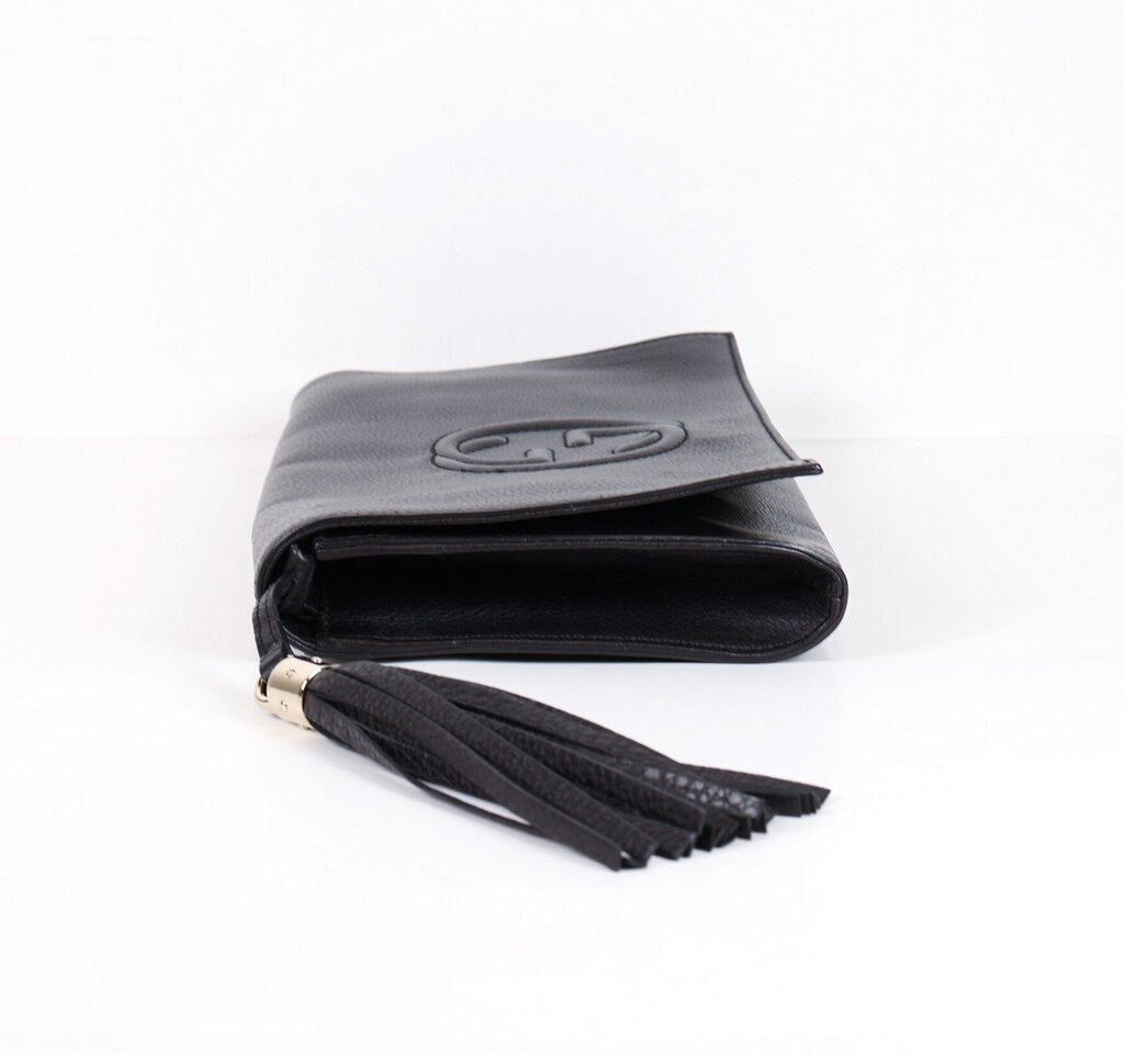 Black Soho Clutch with Tassel