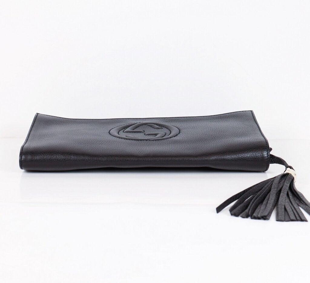 Black Soho Clutch with Tassel