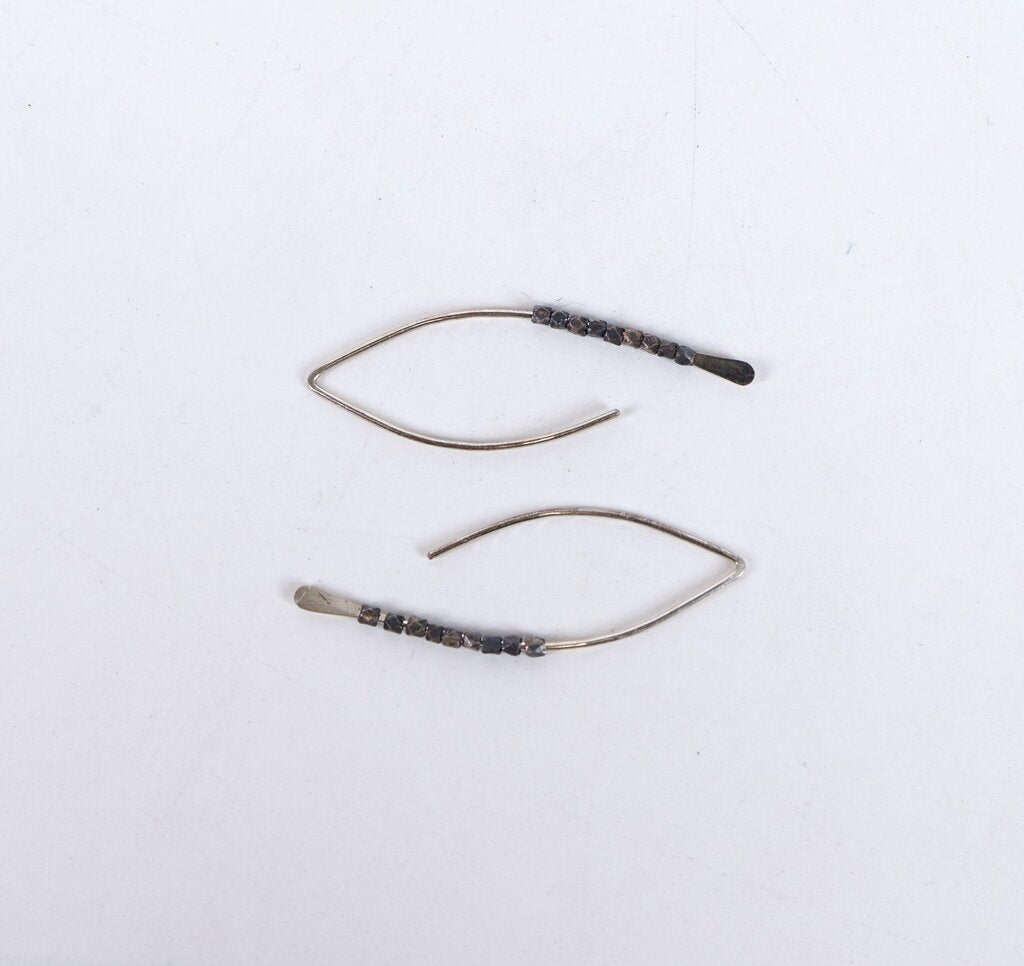 Oxidized and Hammered Sterling Threader Earrings