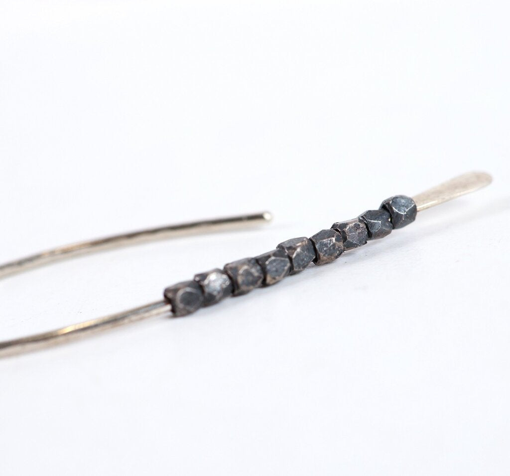 Oxidized and Hammered Sterling Threader Earrings