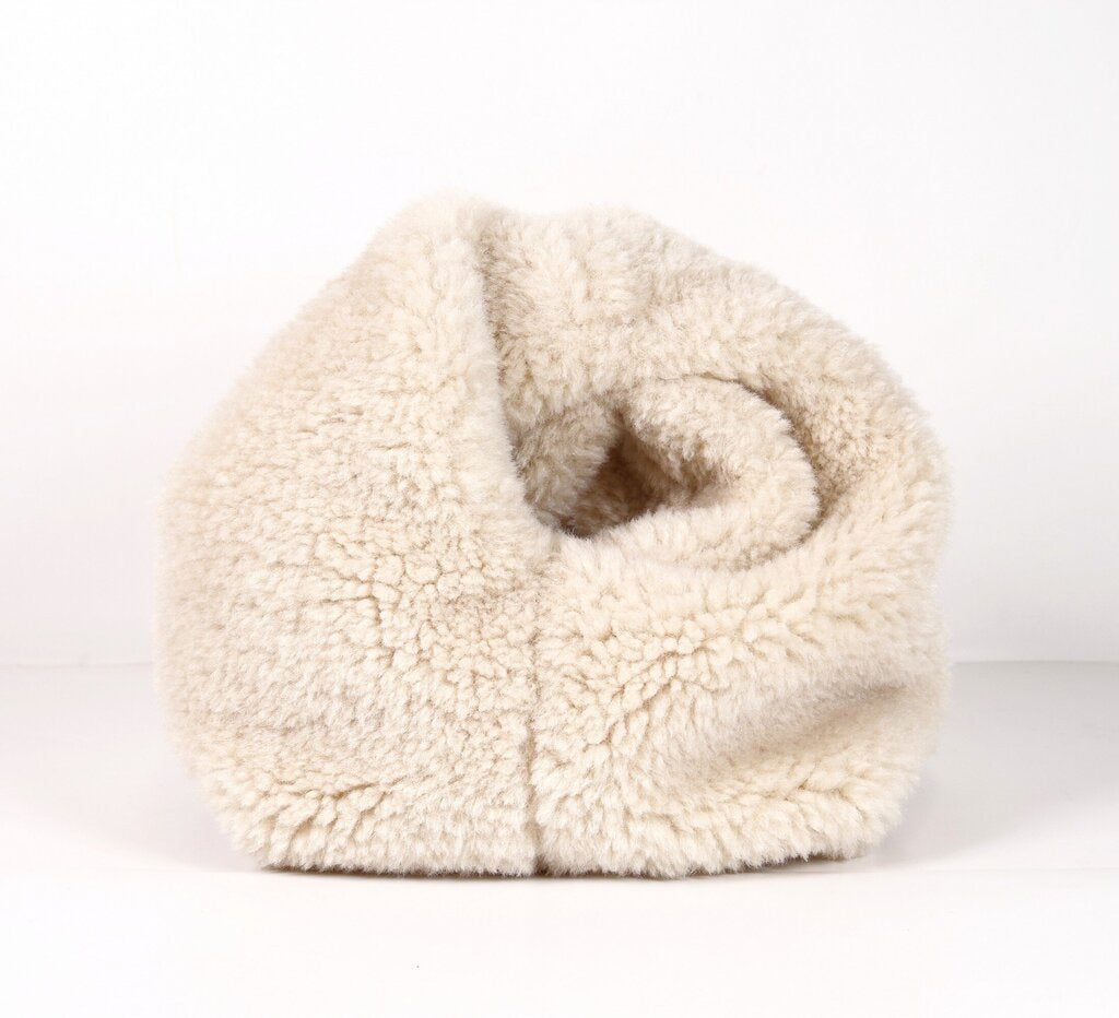 'Simone' Cream Fuzzy Mini Bag
