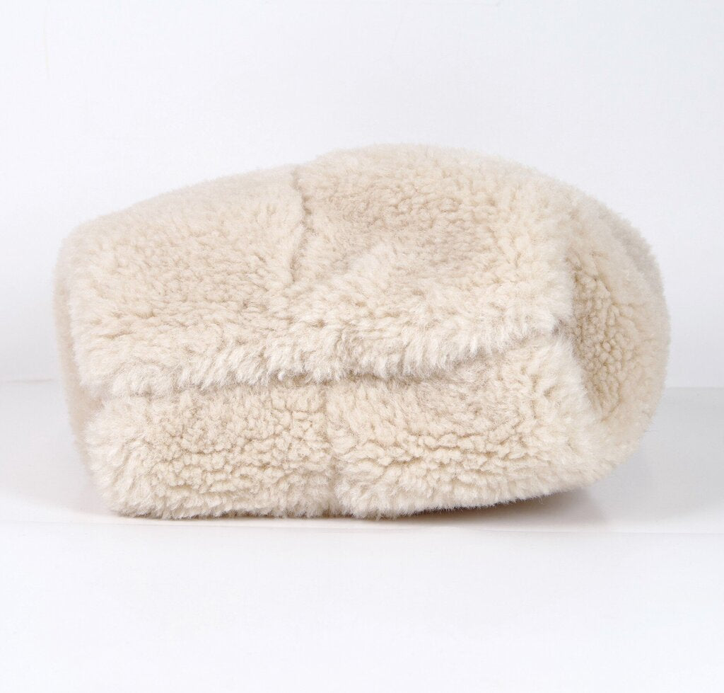 'Simone' Cream Fuzzy Mini Bag