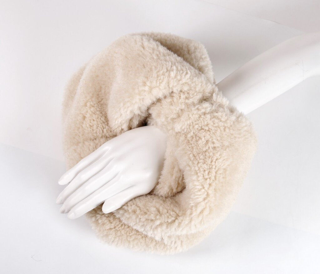 'Simone' Cream Fuzzy Mini Bag