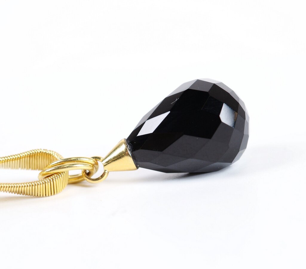 18K Gold and Onyx Briolette Earrings