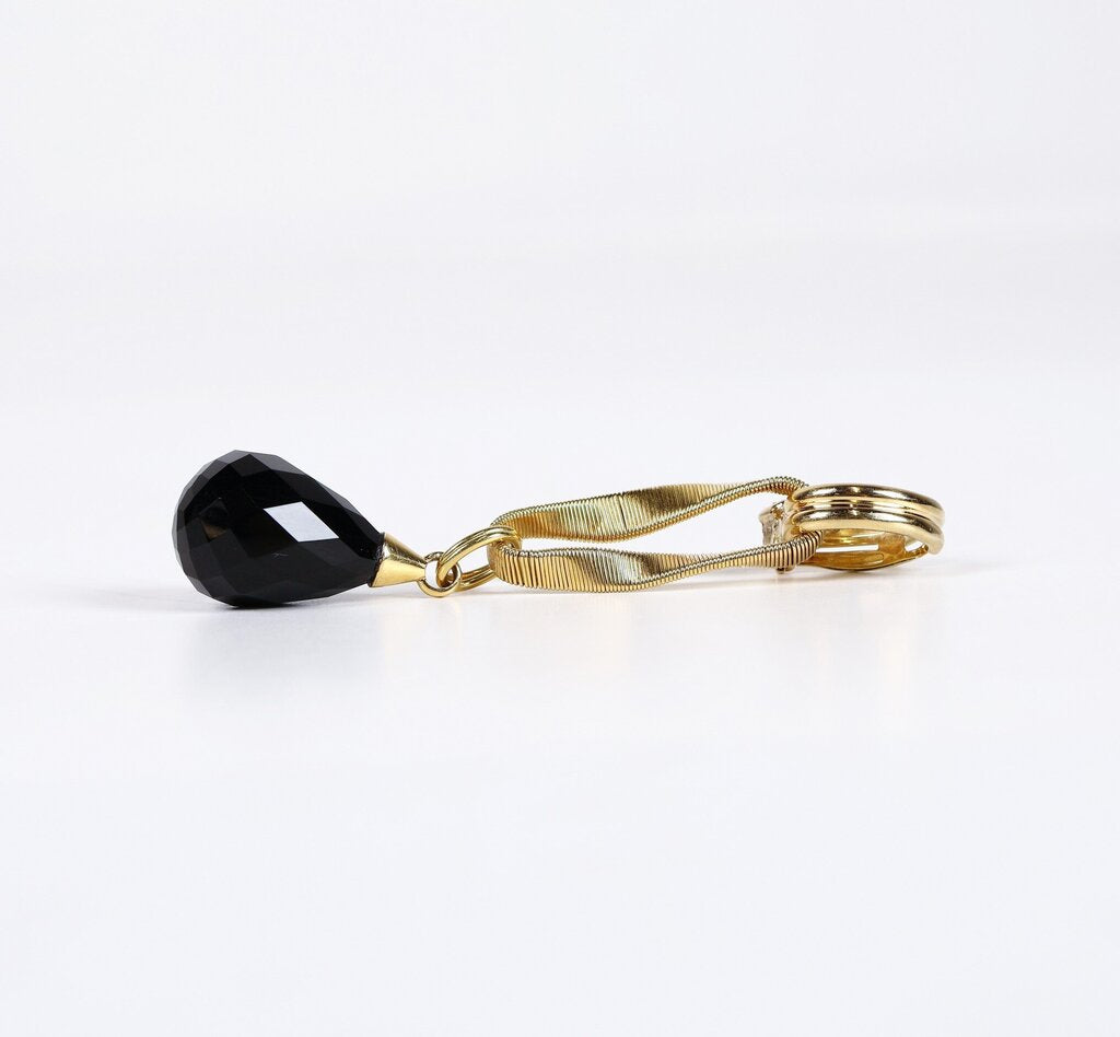 18K Gold and Onyx Briolette Earrings