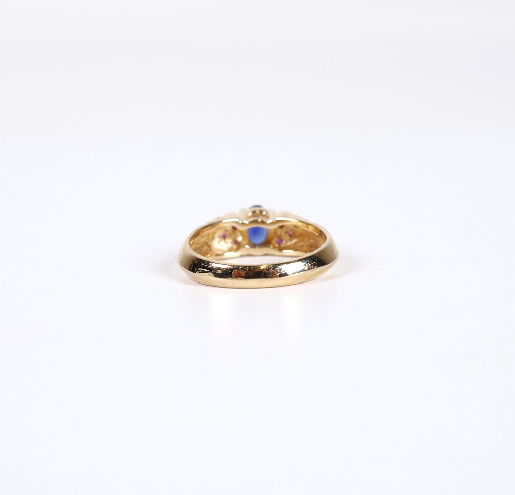 14K Pink and Blue Ruby Ring (6.5)