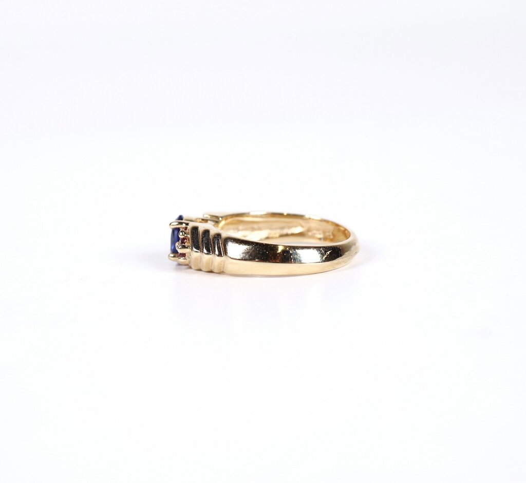 14K Pink and Blue Ruby Ring (6.5)