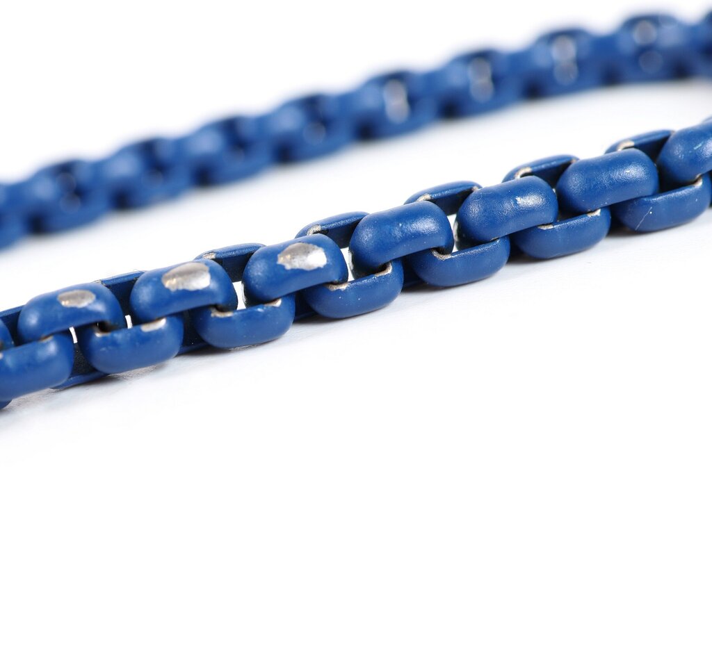 Sterling and Enamel Box Chain Bracelet (L)