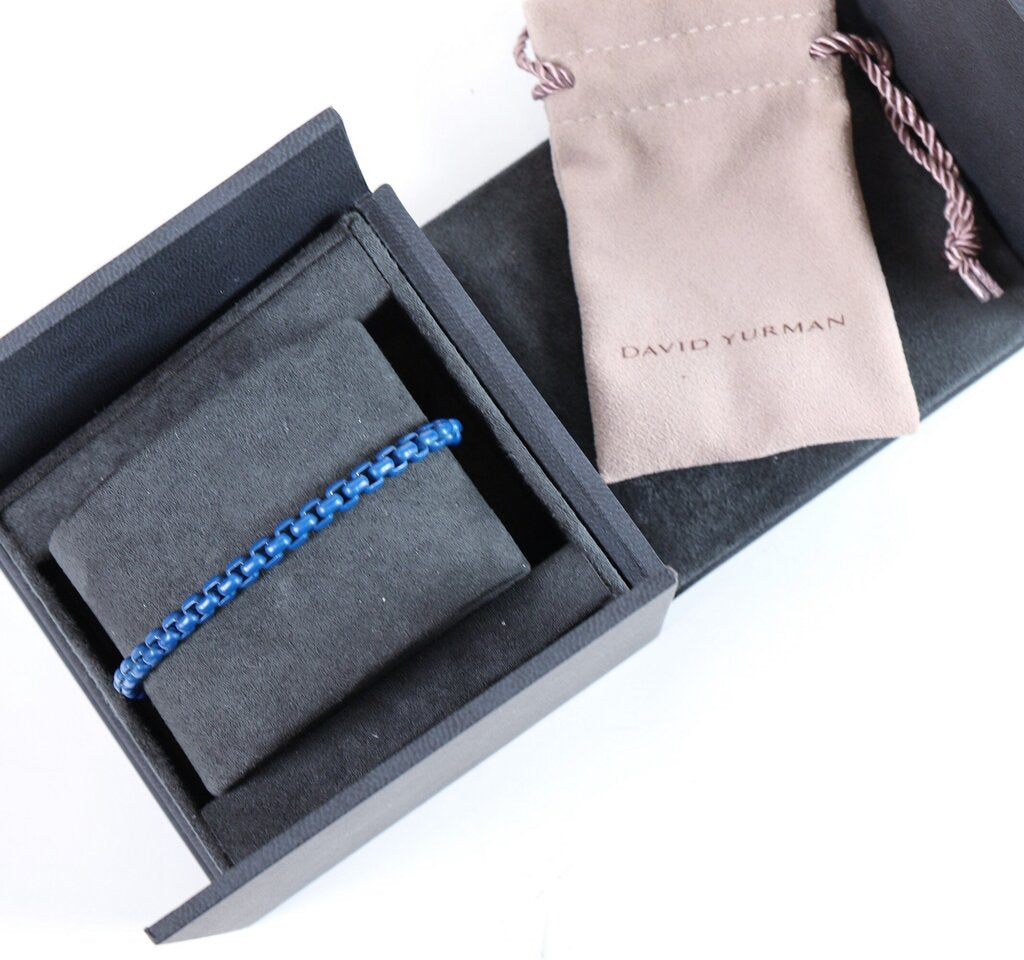 Sterling and Enamel Box Chain Bracelet (L)