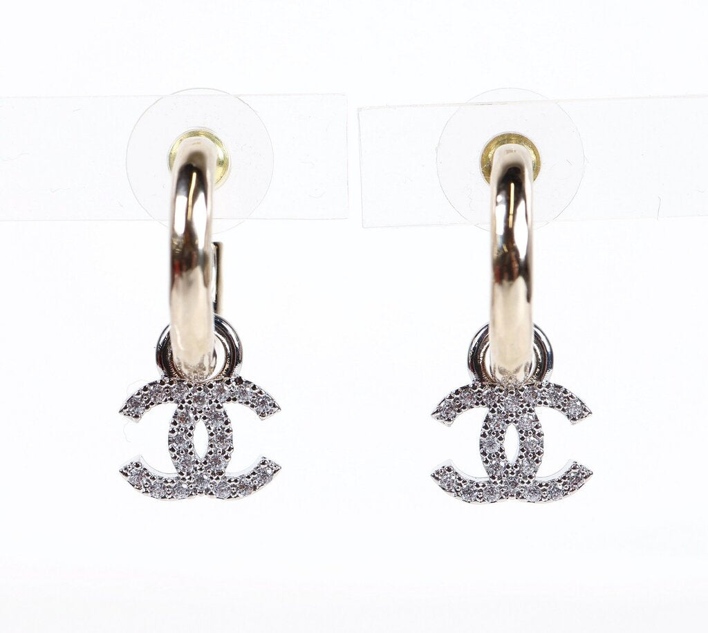 B22 S Crystal CC Hoop Earrings