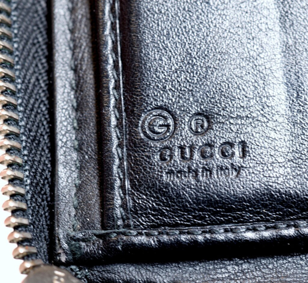 Microguccissima Embossed Zip Wallet Organizer