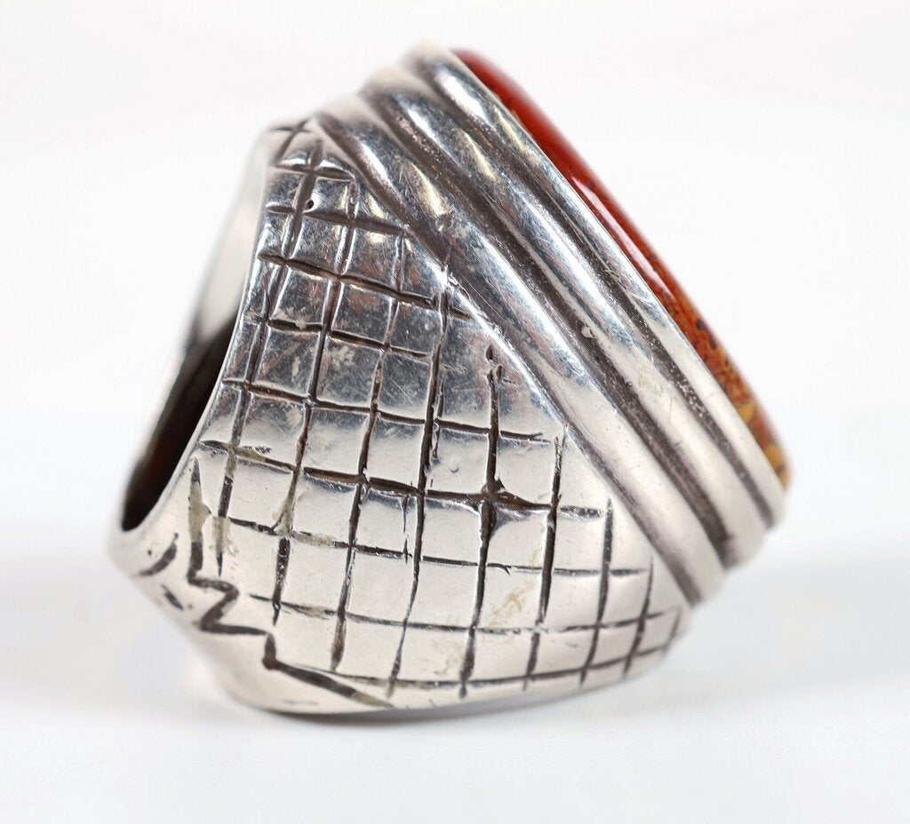 Sterling and Jasper Ring (6.75)