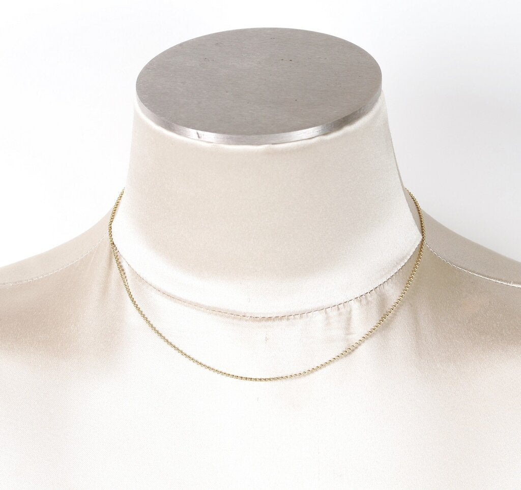 18K Small Ball Chain Necklace