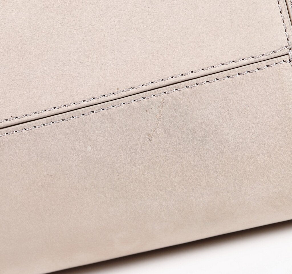 Taupe Suede and Leather Large Tote