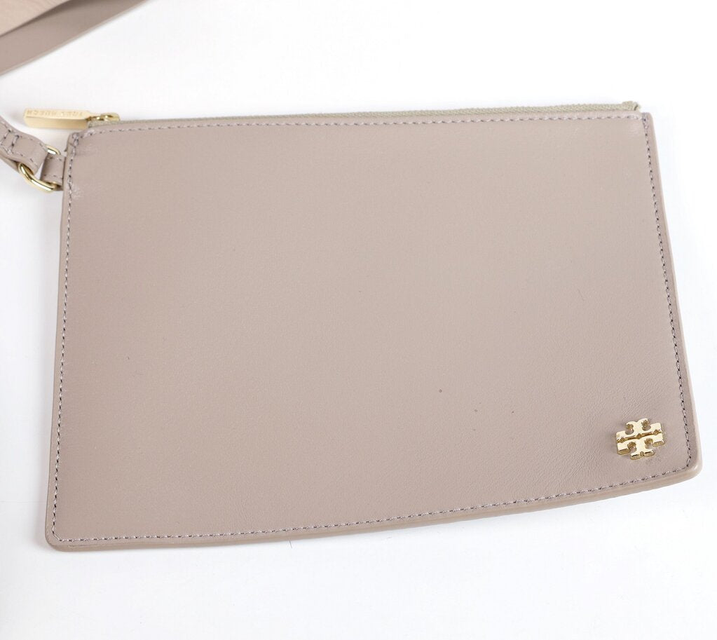 Taupe Suede and Leather Large Tote