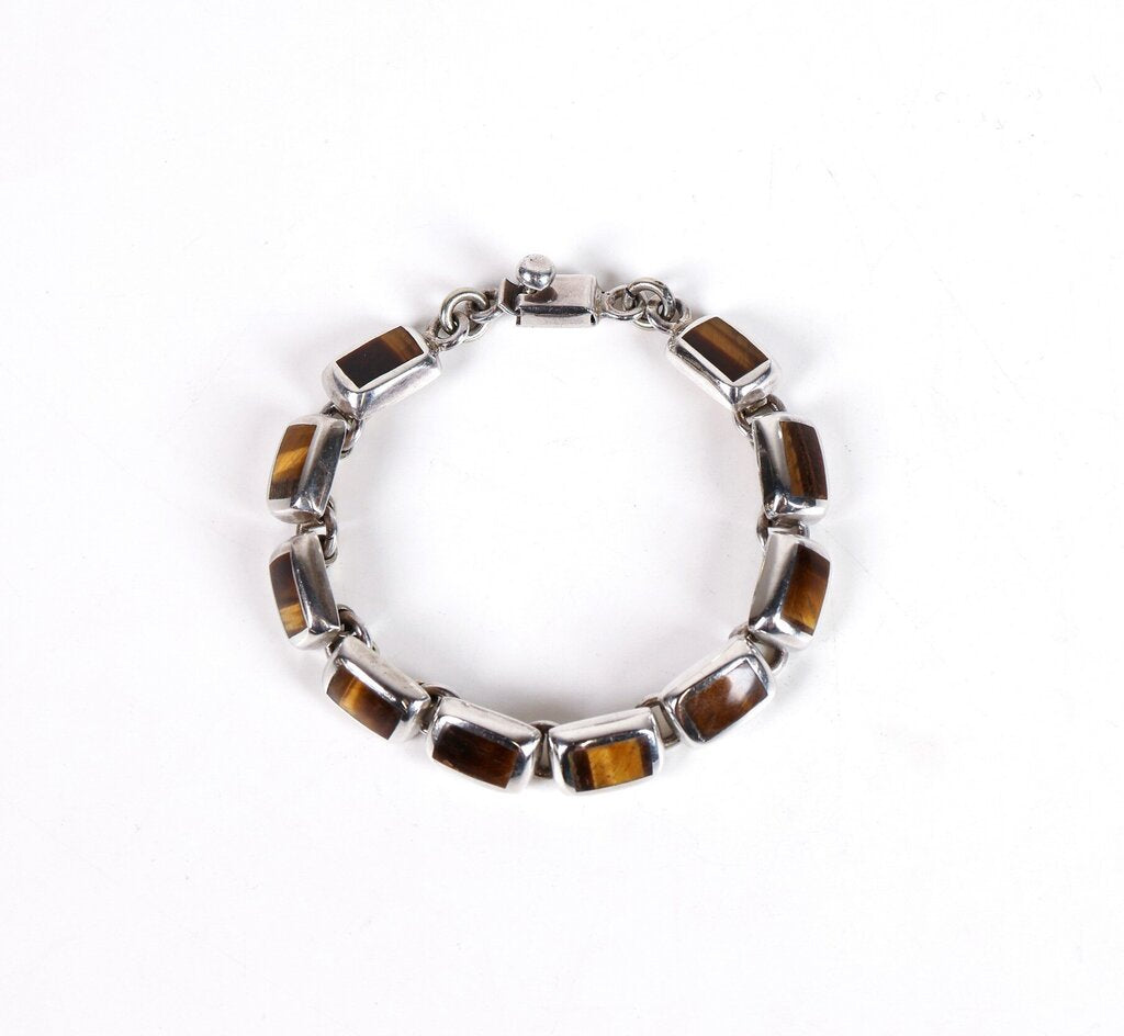 Sterling and Tiger Eye Bracelet