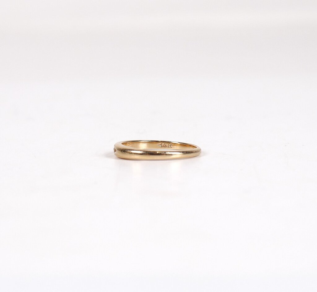 Etched Vintage 14K and Diamond Ring (6.25)