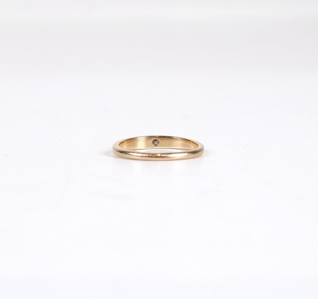 Etched Vintage 14K and Diamond Ring (6.25)