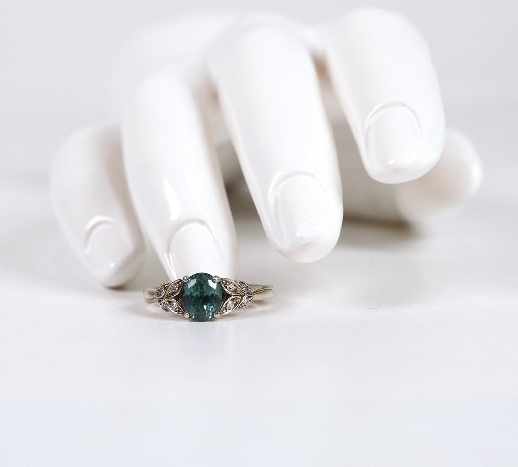 14K Gold Montana Sapphire and Diamond Ring (6.5)
