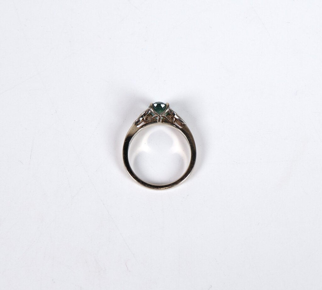 14K Gold Montana Sapphire and Diamond Ring (6.5)