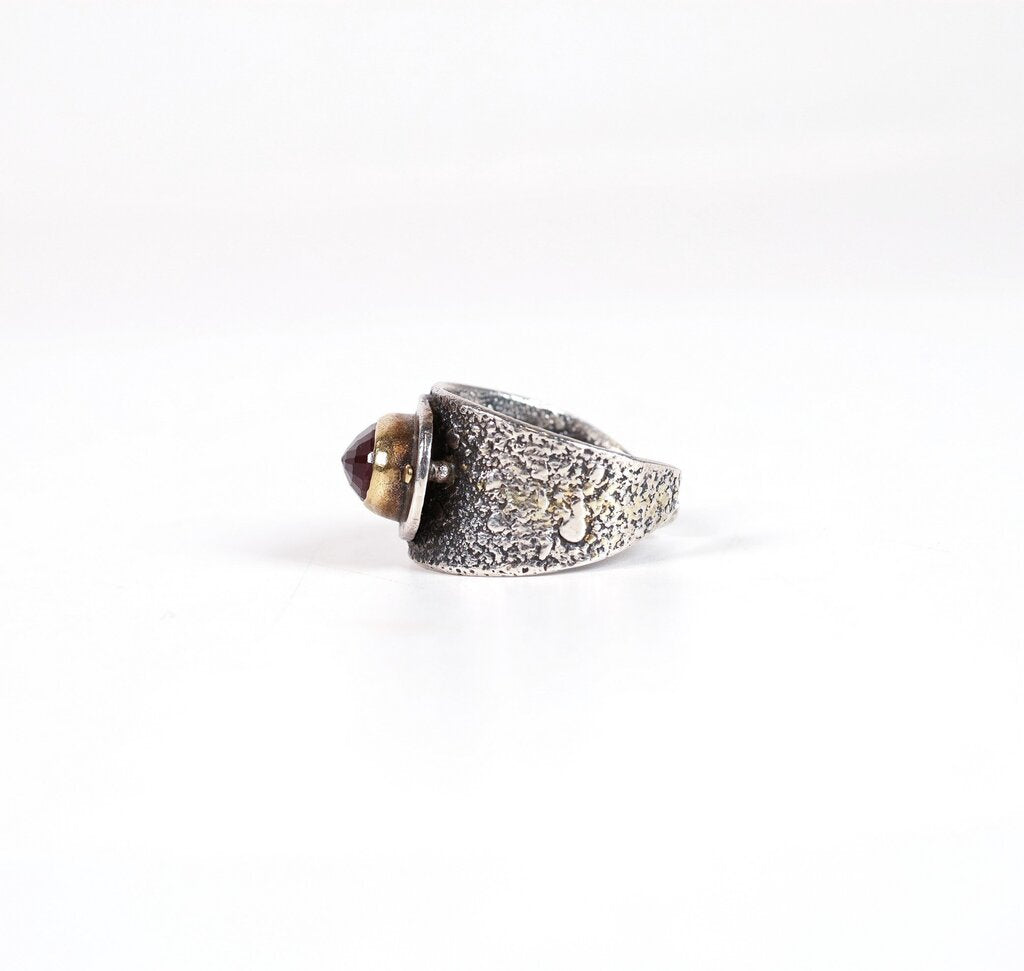 Sterling 18K and Garnet Ring (9.5)