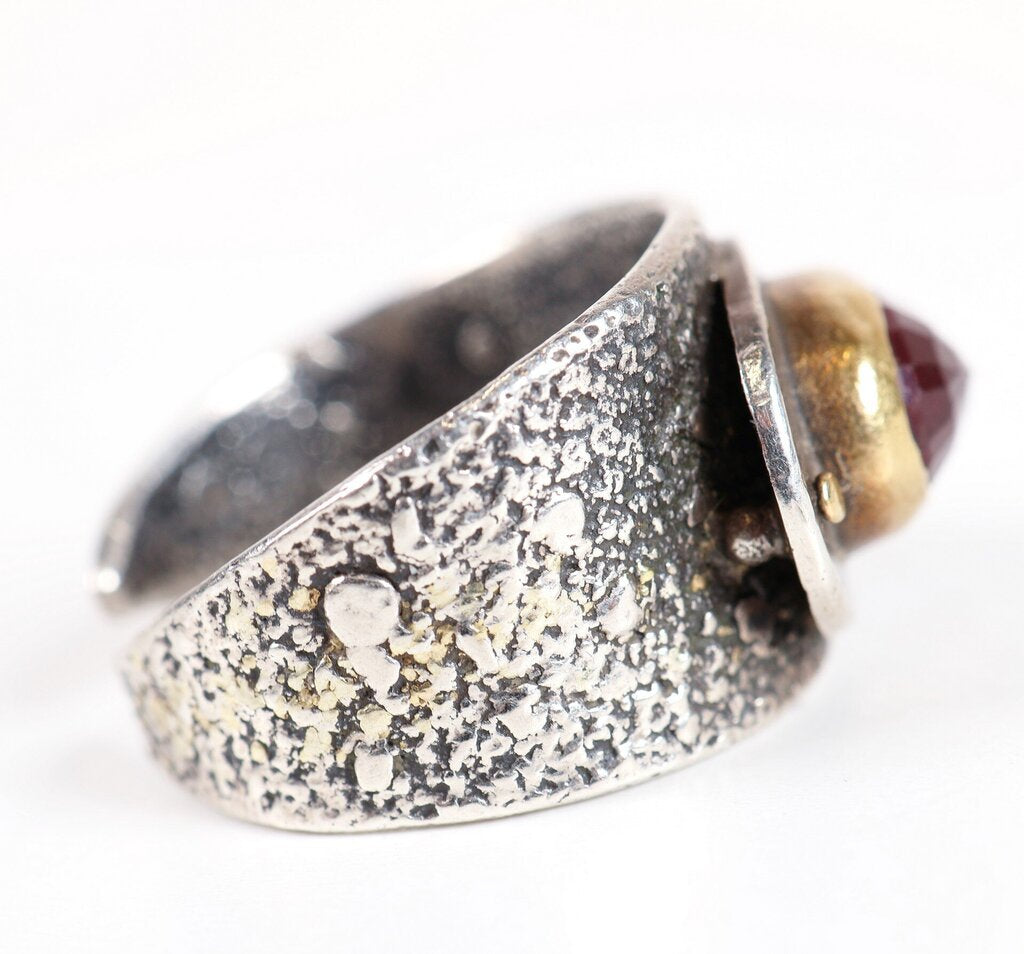 Sterling 18K and Garnet Ring (9.5)