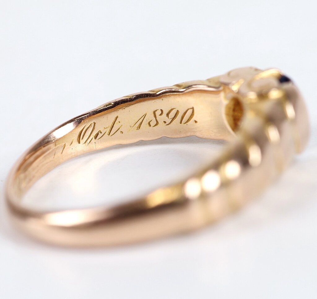 1890s Era 17/18K Gold and Sapphire Ring (5.75)