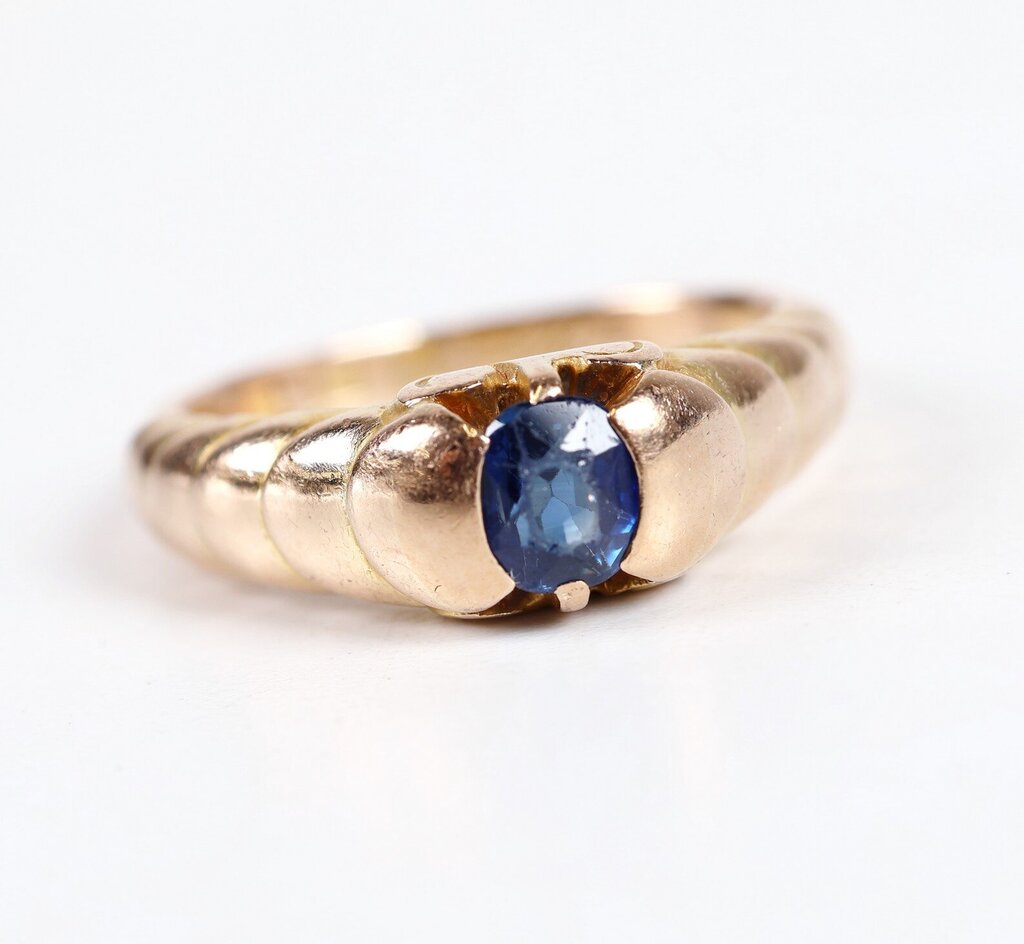 1890s Era 17/18K Gold and Sapphire Ring (5.75)