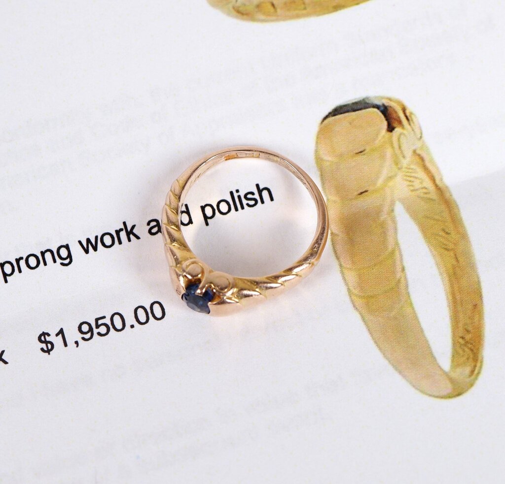 1890s Era 17/18K Gold and Sapphire Ring (5.75)