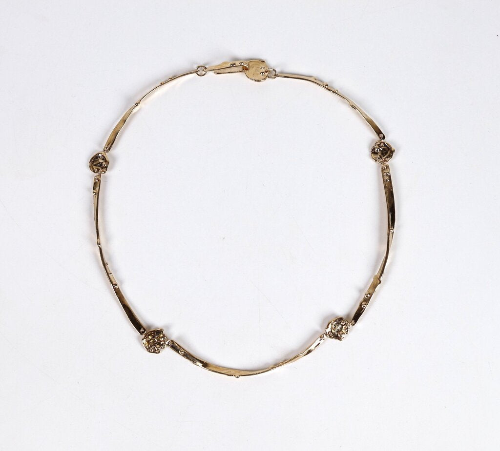 14K Gold Organic Collar Necklace