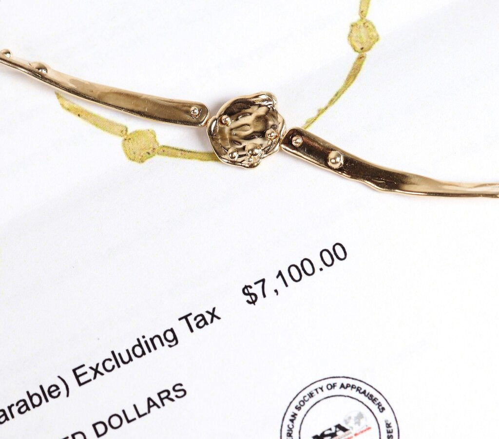 14K Gold Organic Collar Necklace