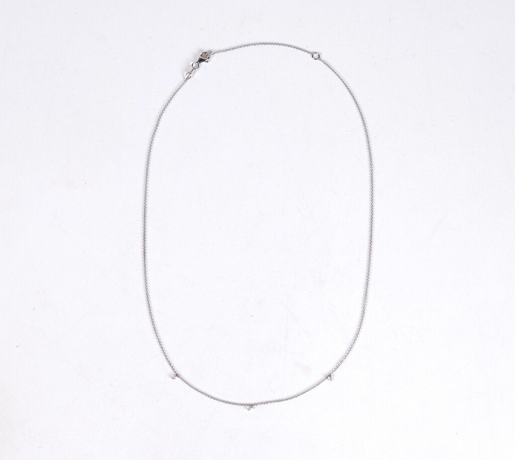 18K Gold and Floating Diamond Trio Necklace