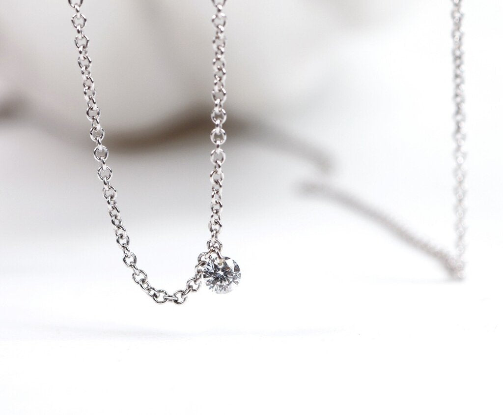 18K Gold and Floating Diamond Trio Necklace