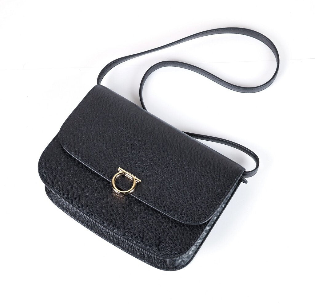 Rounded Flap Bag in Black