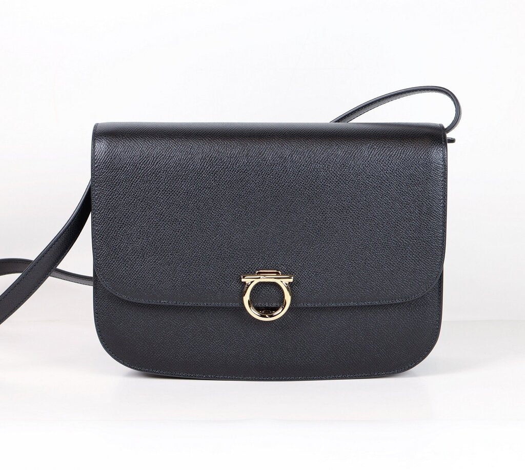 Rounded Flap Bag in Black
