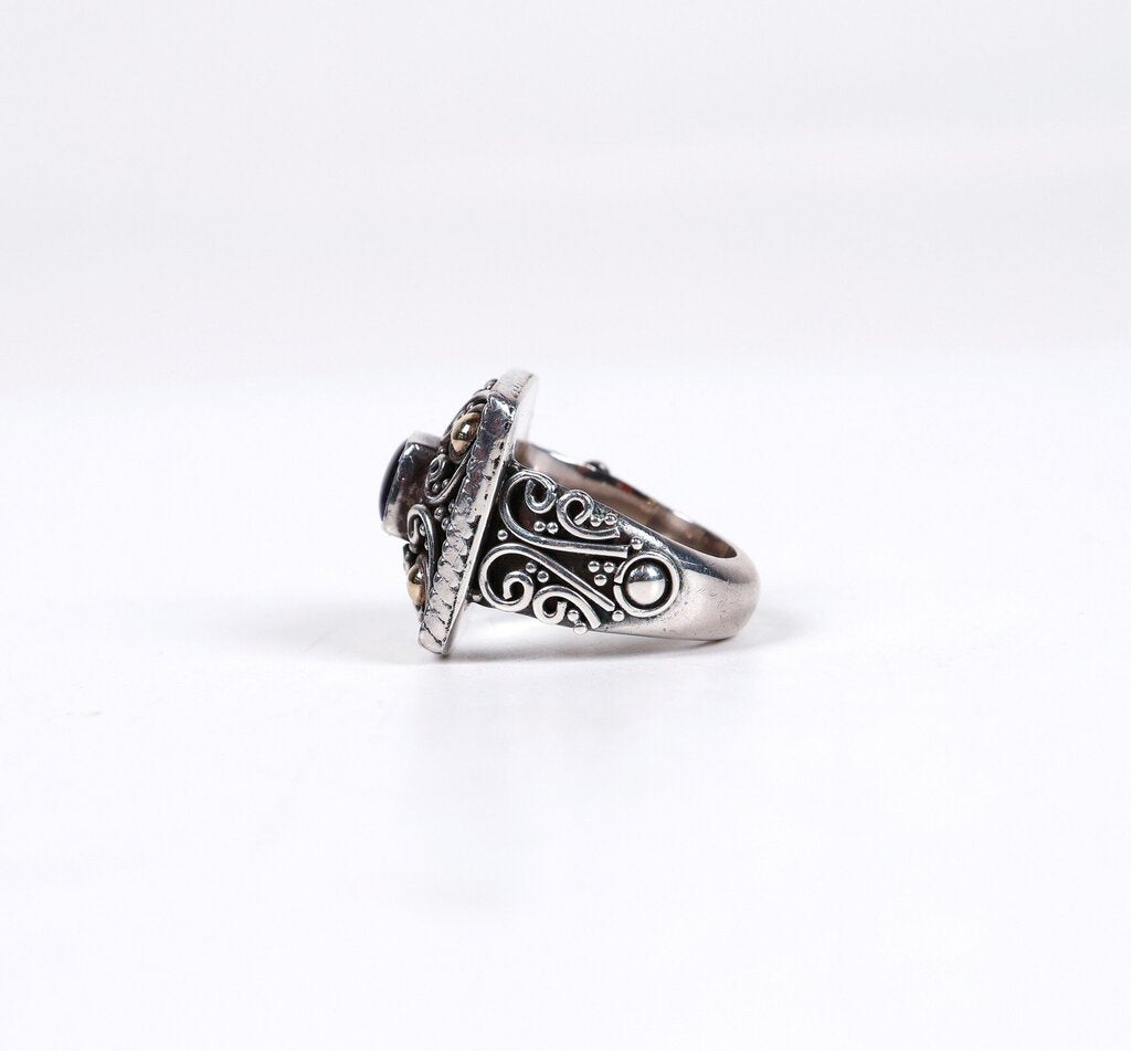 Sterling 18K and Amethyst Ring (5.5)