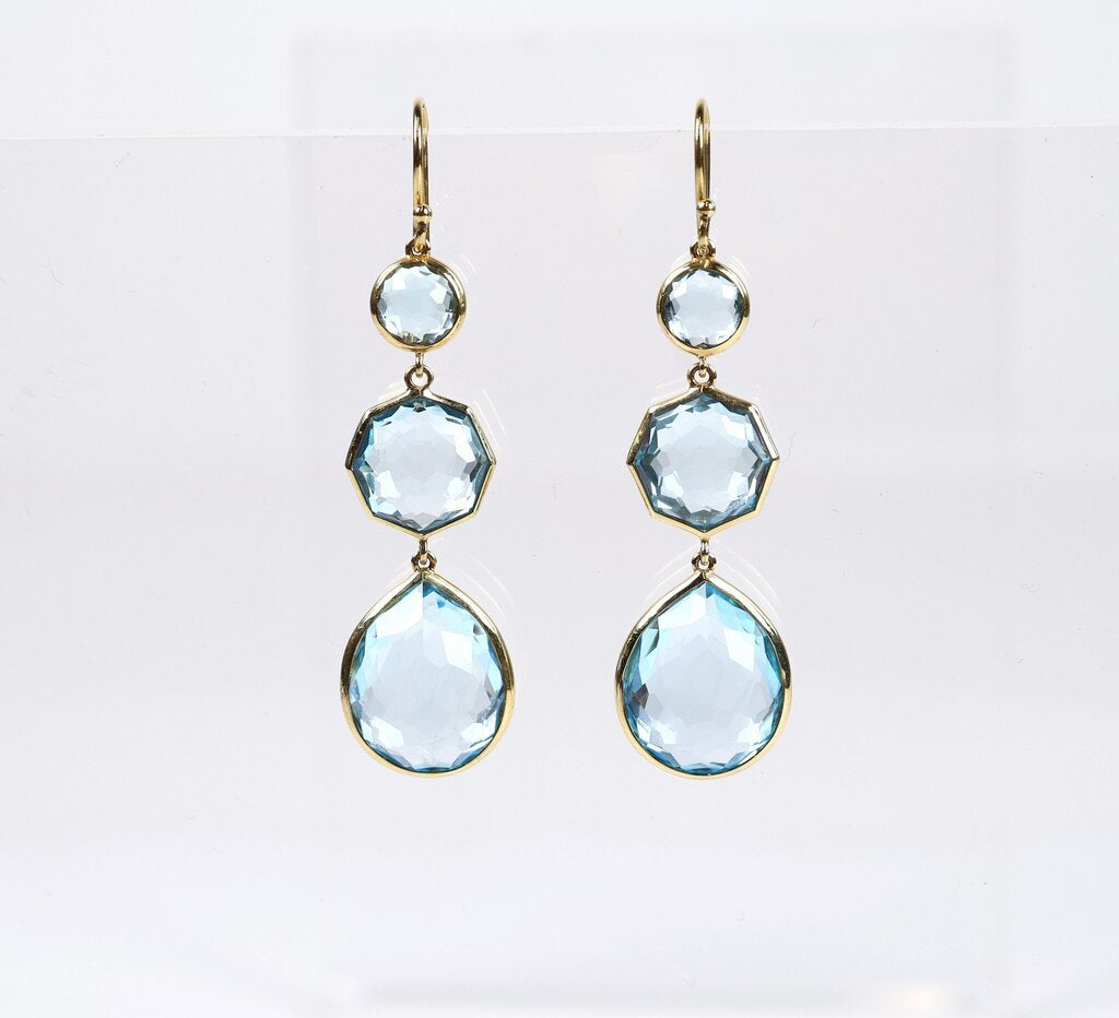 18K and Blue Topaz 'Small Crazy 8s' Earrings