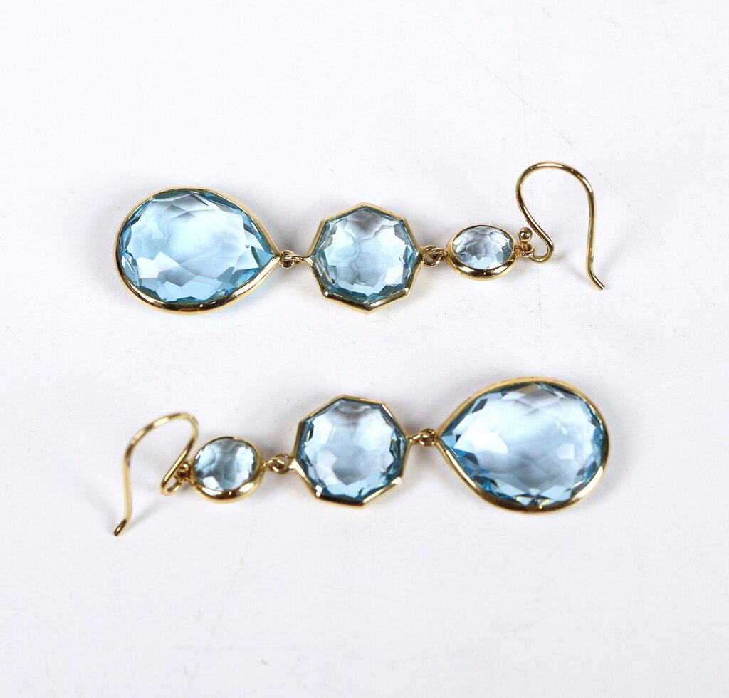 18K and Blue Topaz 'Small Crazy 8s' Earrings