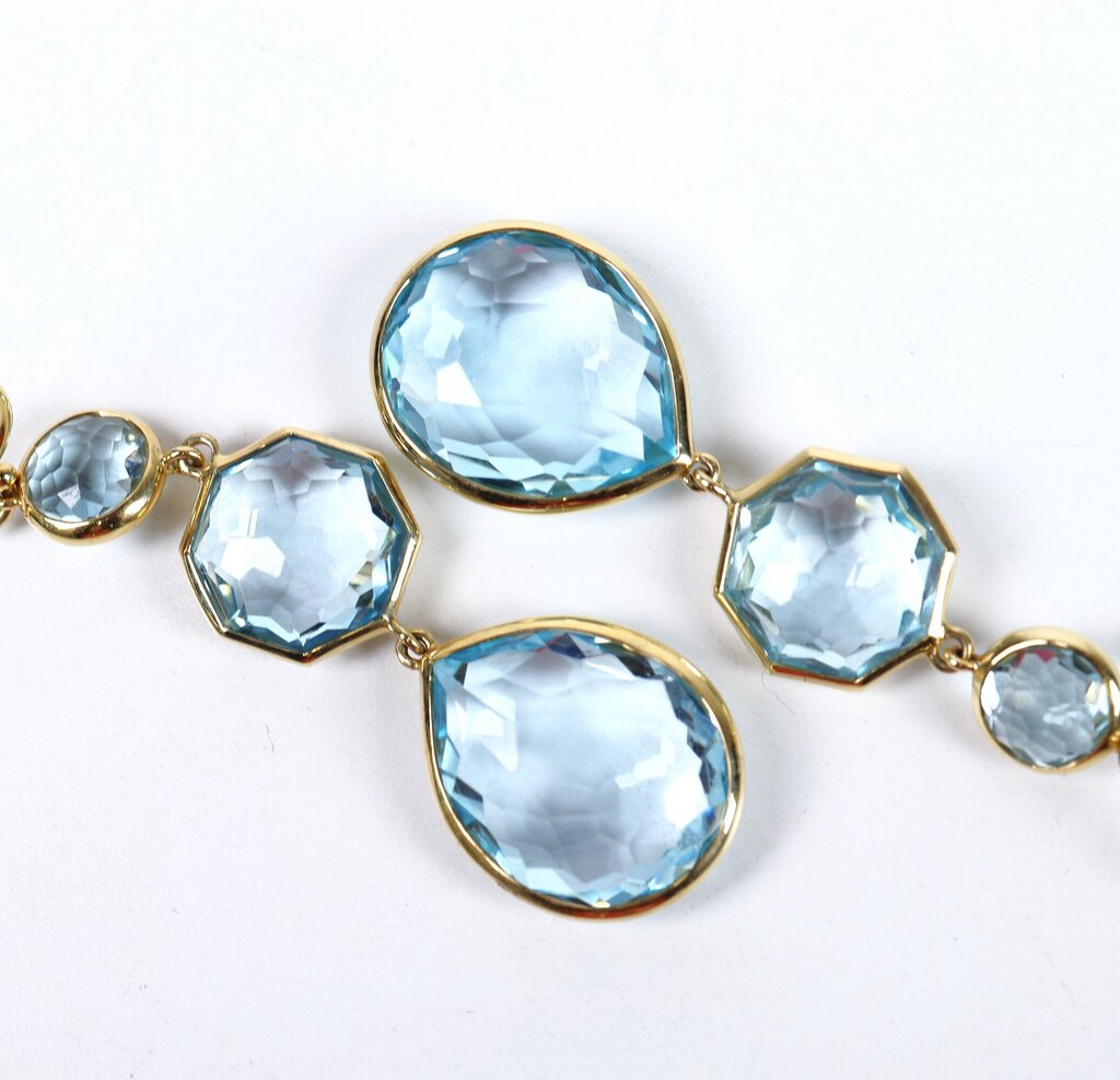 18K and Blue Topaz 'Small Crazy 8s' Earrings