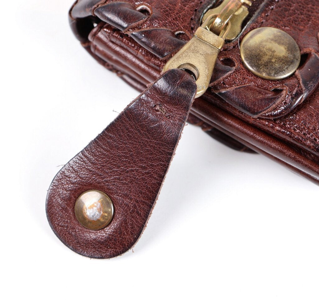 Brown Leather Whipstitch Wallet