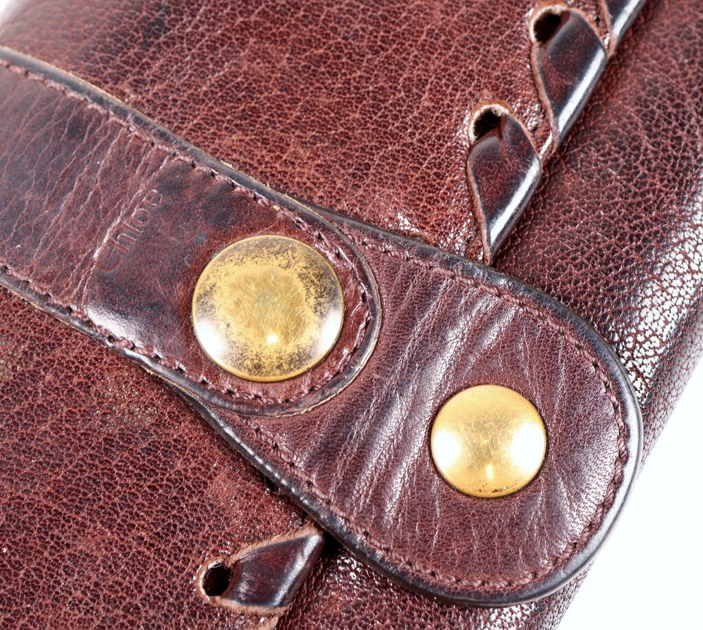 Brown Leather Whipstitch Wallet